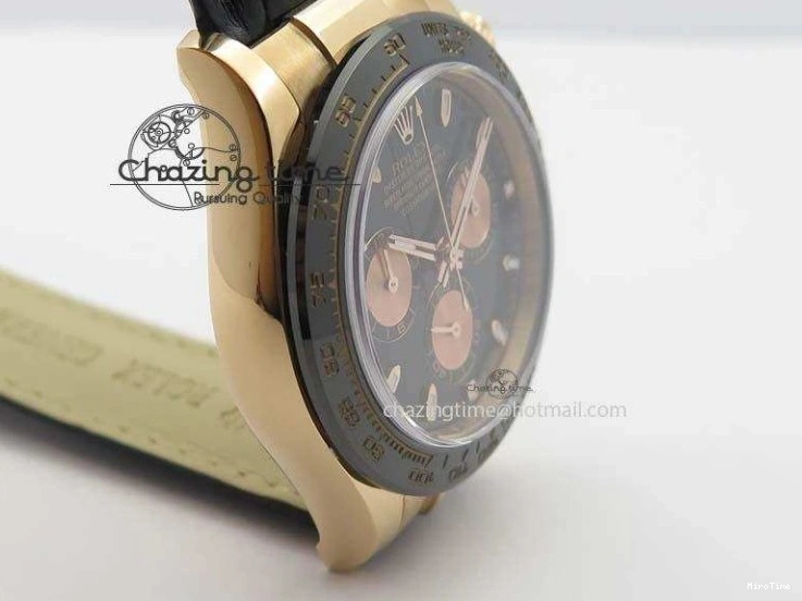 MiroTime 0326 Comfortable Daytona 116515 Noob 1:1 Best Edition Black RG Dial On Black Leather Strap A 3788